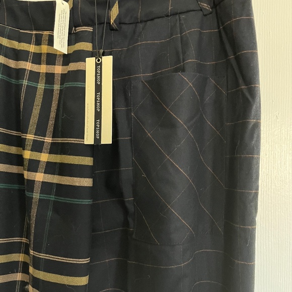 Topshop Multi-Plaid Wide Leg Trouser - Picture 5 of 6